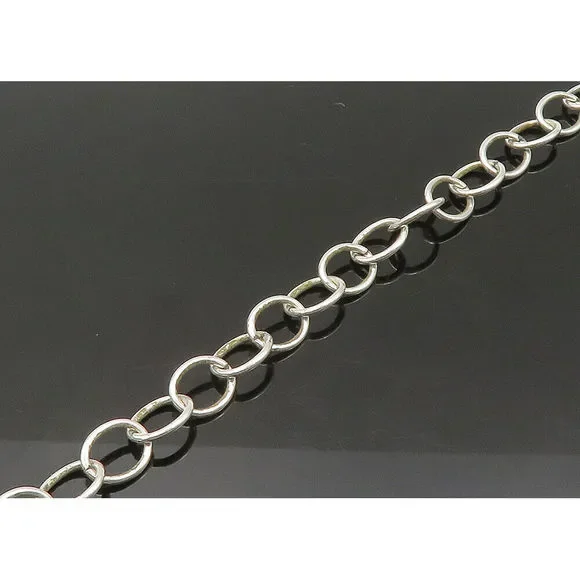 CAROLYN POLLACK 925 Silver Vintage Mother Of Pearl Chain Necklace NE3576